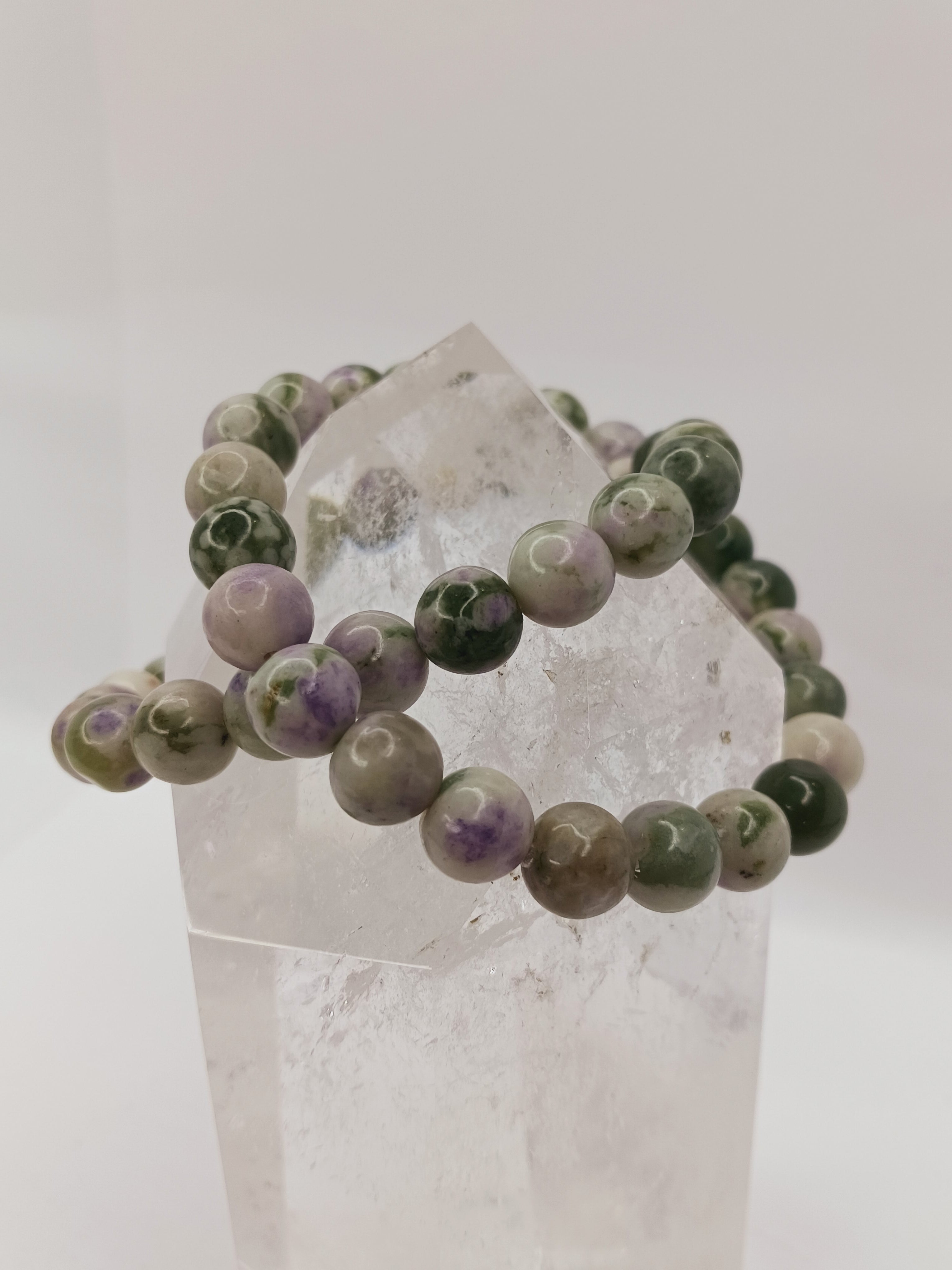 Indian Moss Agate Bracelet (8mm) – Stretchy Crystal Bracelet for Growth and Grounding