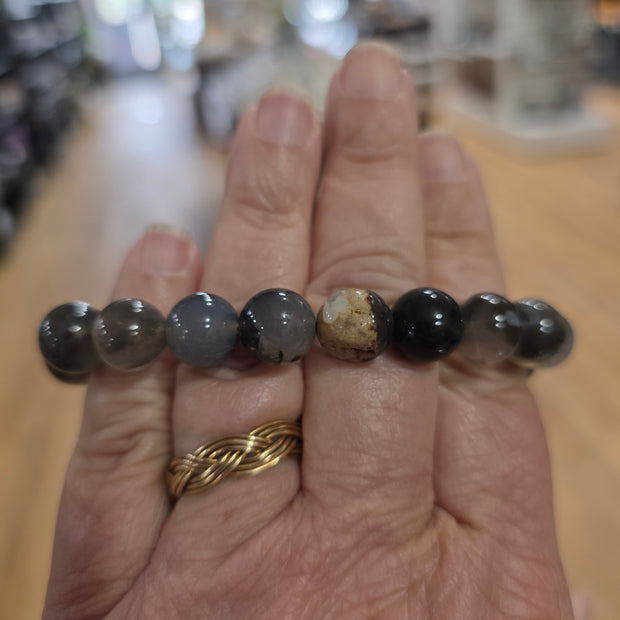 Volcano Agate Bracelet (10mm) – UV Reactive Stretchy Crystal Bracelet
