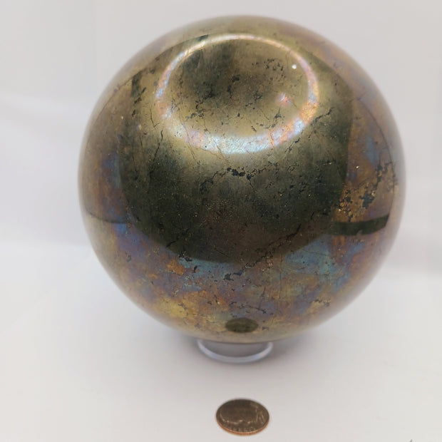 Huge Pyrite Sphere (4.5"–5") – Bold Statement Crystal for Protection and Abundance