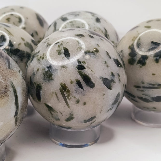 2.5 Inch Green Tourmaline Sphere for Heart Chakra Healing
