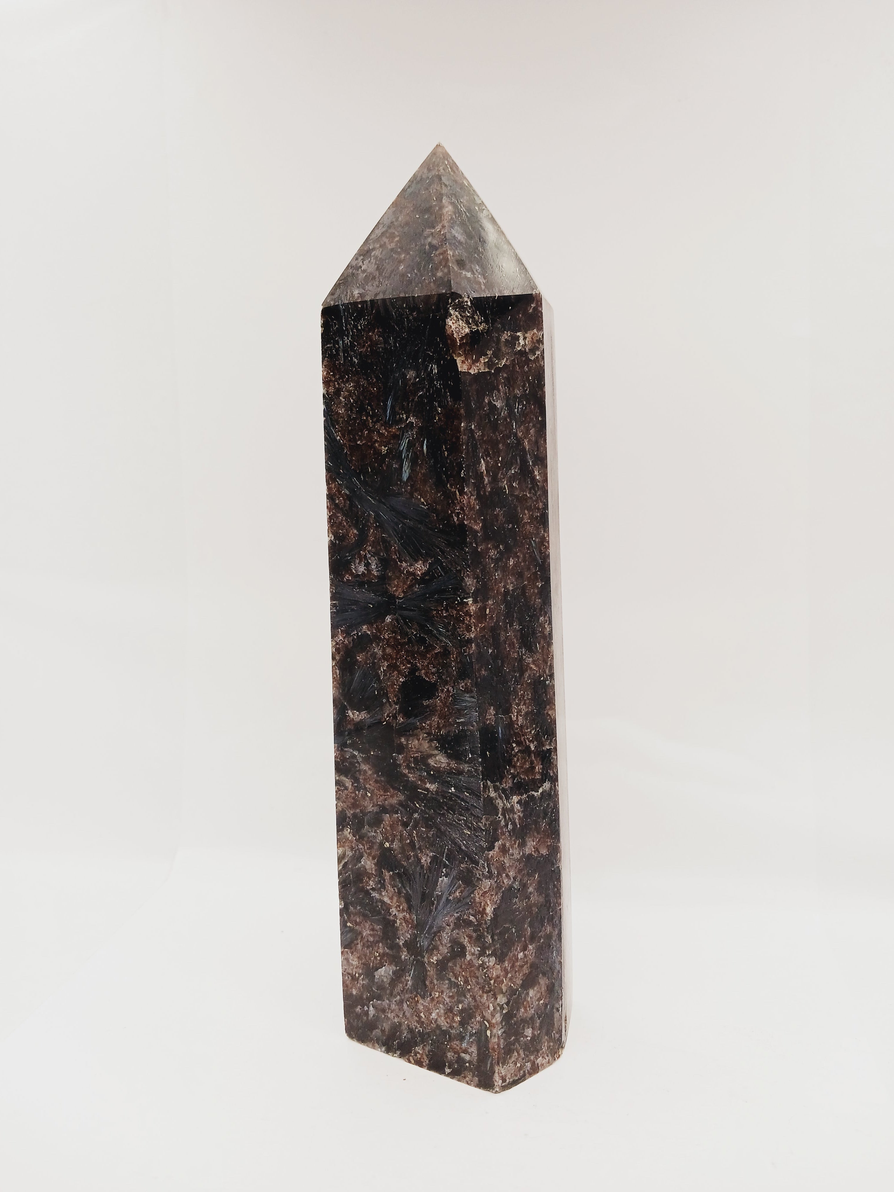 Huge Astrophyllite (Afvedsonite) and Garnet Tower – Cosmic Insight, Strength and Manifestation ✨