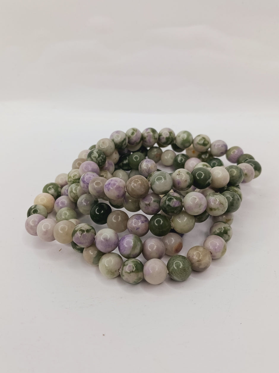 Indian Moss Agate Bracelet (8mm) – Stretchy Crystal Bracelet for Growth and Grounding