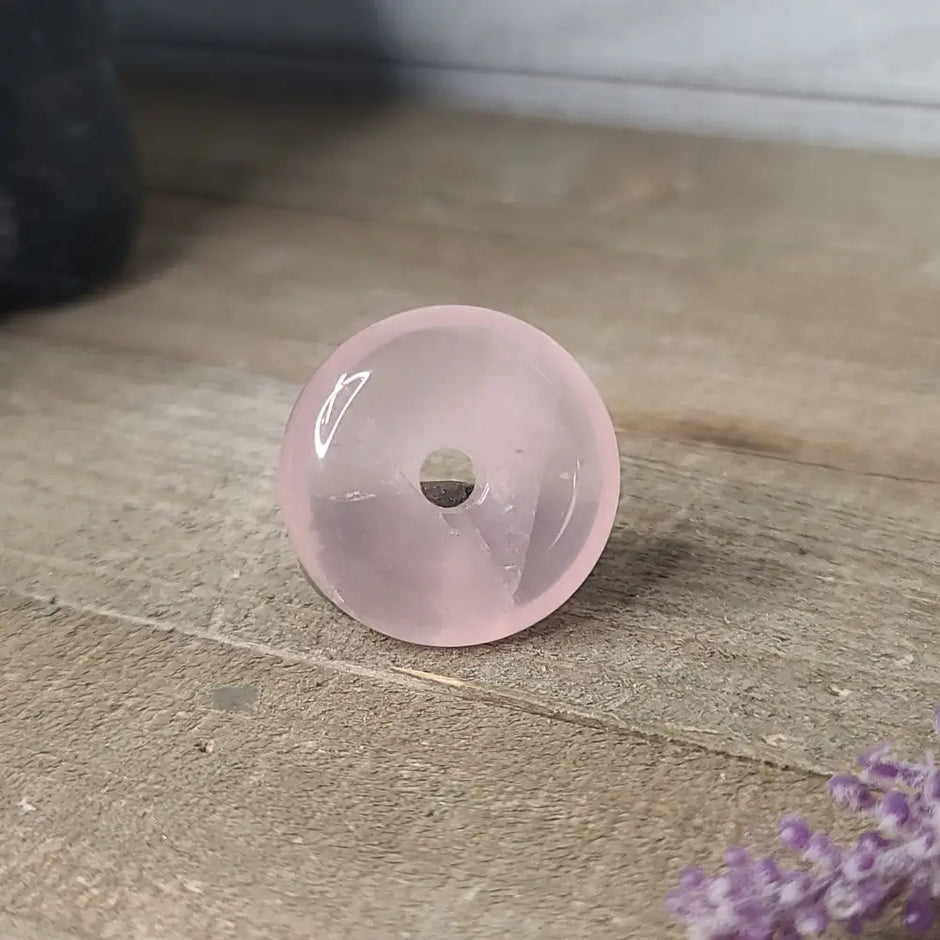 Rose Quartz Button - Jewelry