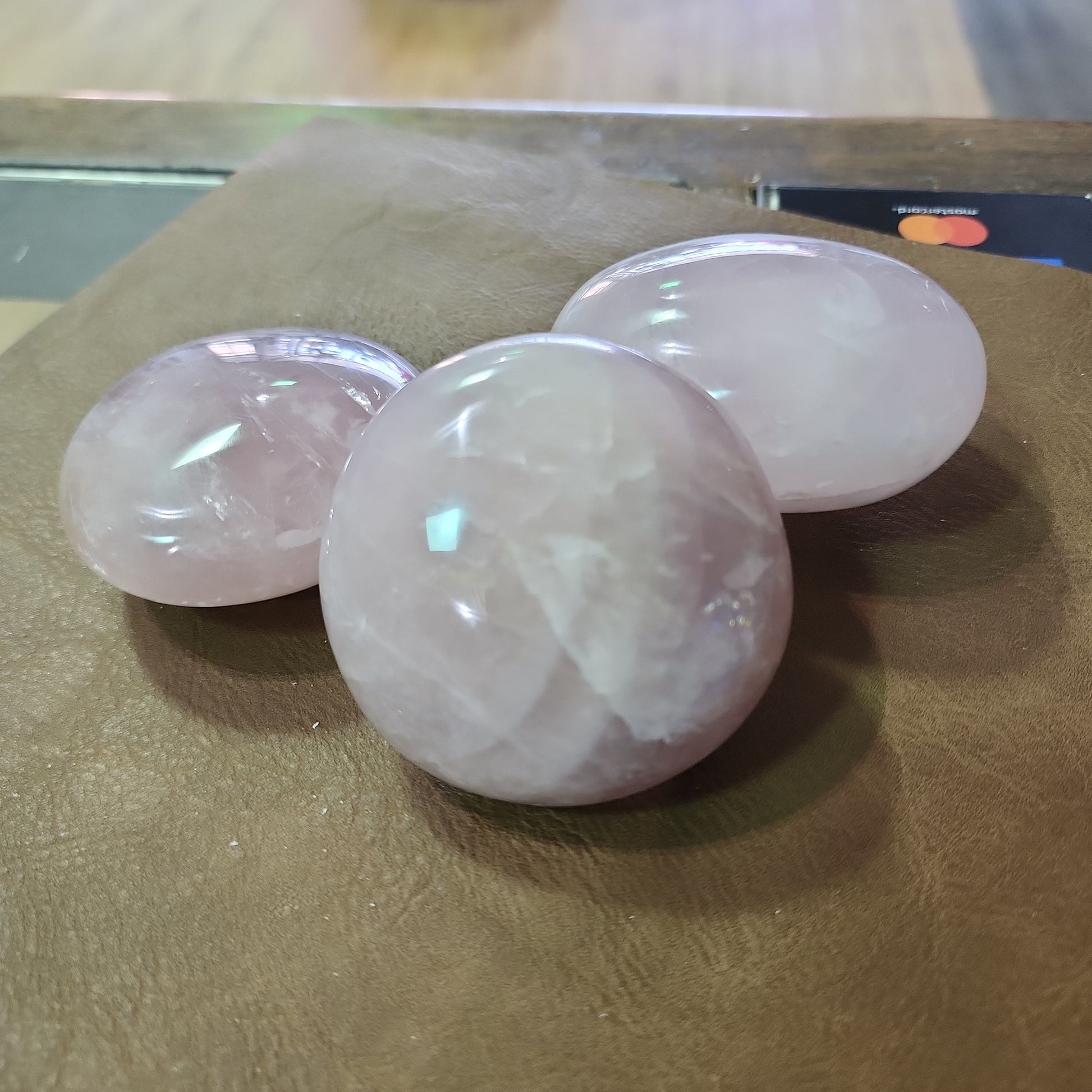 ROSE Quartz Meditation Palm Stones - Large - PALM
