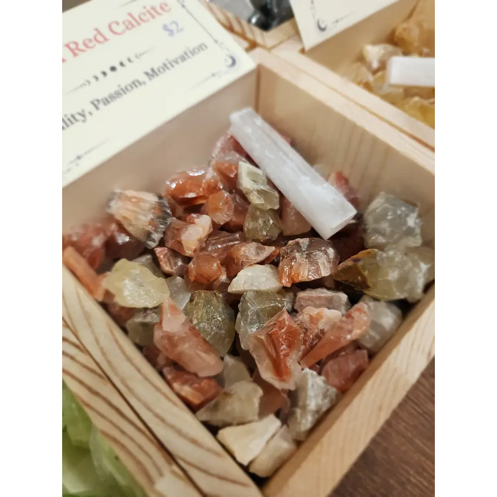 ROUGH CALCITE Red - Green - Honey - Orange - RED - Tumbles