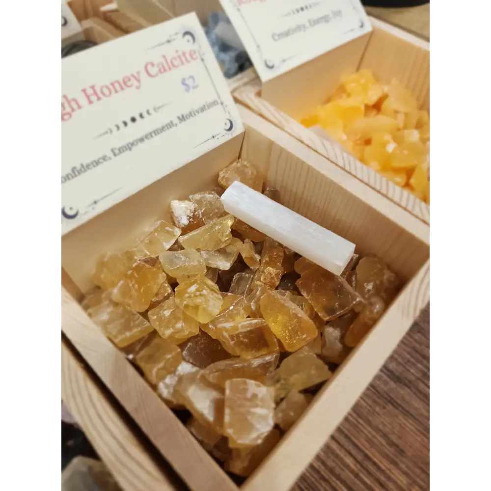 ROUGH CALCITE Red - Green - Honey - Orange - HONEY - Tumbles