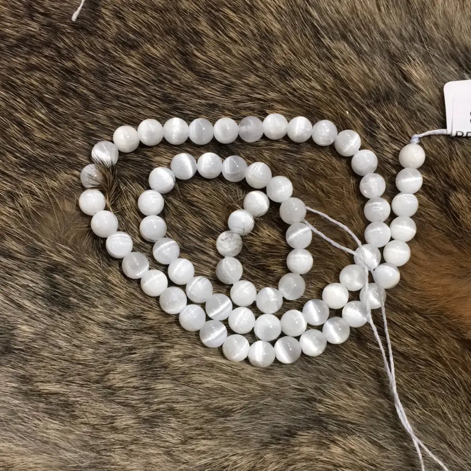 Selenite Bead Strands - 4MM Strand - OMC BRACELETS