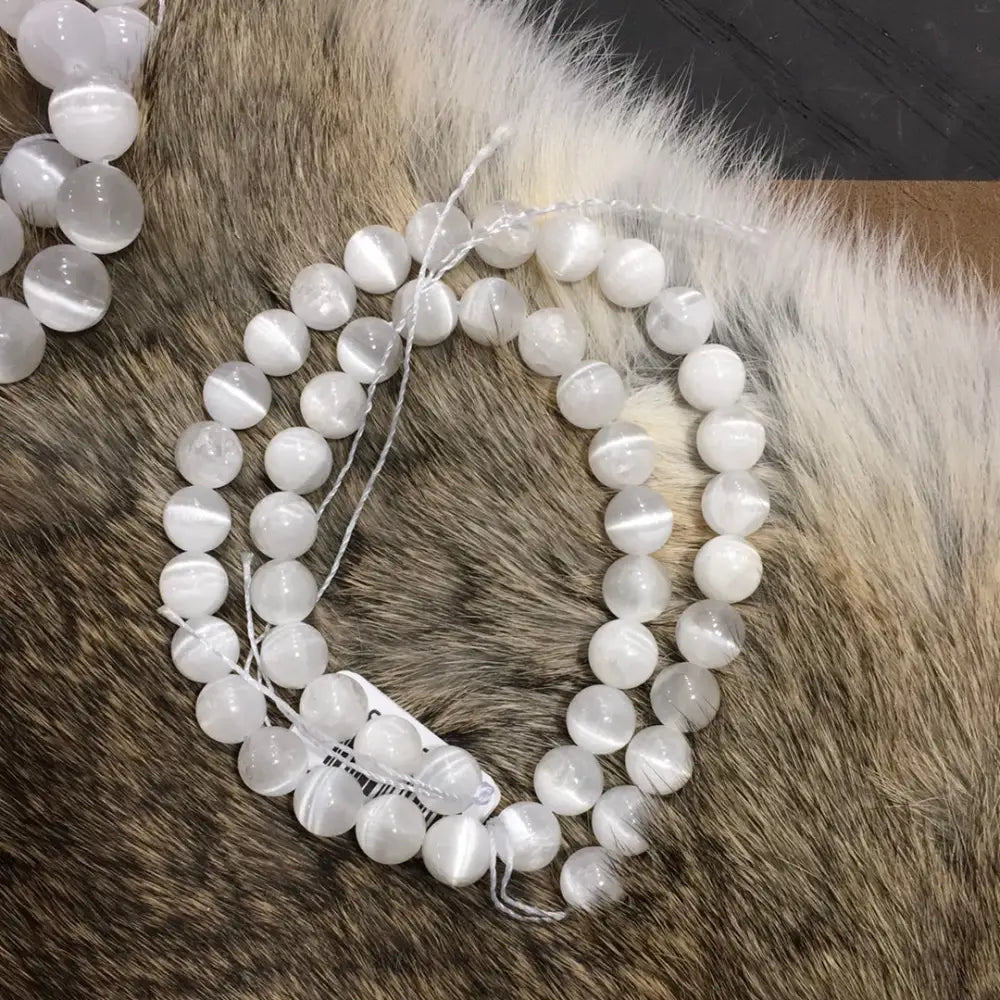 Selenite Bead Strands - 8MM Strand - OMC BRACELETS