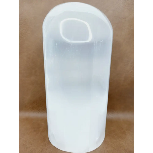 🤍✨ Selenite Smooth Pillar with Rounded Top 6’’ – Radiant Clarity Cleansing and Lighted Display Magic! 🌙 - Free Forms