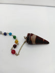 🕉️🔮 Shiva Lingam Pendulum with Chakra Stone Chain – Balance Spiritual Insight and Sacred Energy ✨ Pendulums & Mats