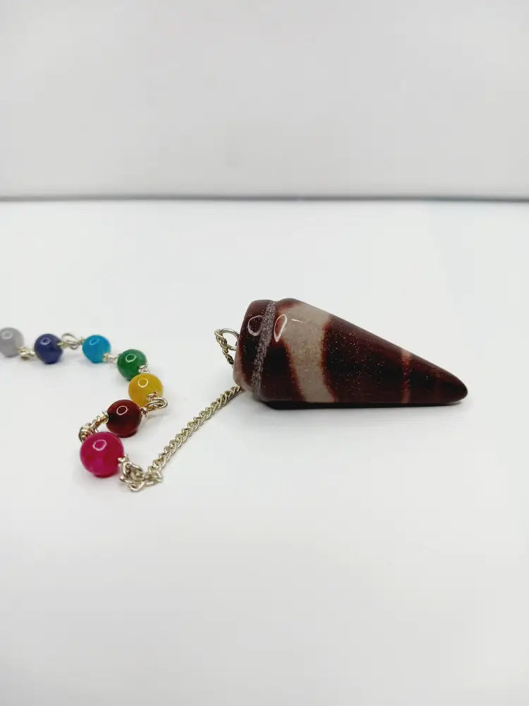 🕉️🔮 Shiva Lingam Pendulum with Chakra Stone Chain – Balance Spiritual Insight and Sacred Energy ✨ Pendulums & Mats