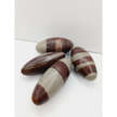 Shiva Lingam stones, polished with natural earthy patterns, available in sizes 1