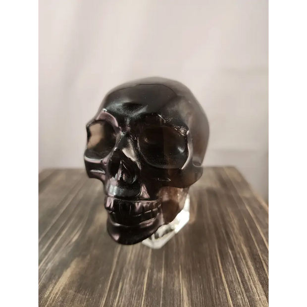 💀🌌 Smoky Quartz Skull 4’’ – Grounding and Spiritual Shield 🌌💀 - Carvings