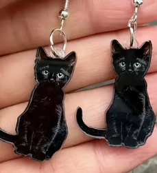Spooky Earring Collection – Horror Film and Gothic Story Inspired Jewelry - Black Cats
