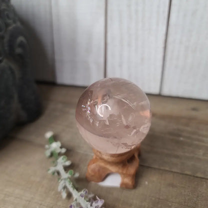 🌟💗 Star Rose Quartz Sphere (1.5’’) – Radiant Love and Celestial Heart Healing! 💗🌟 - Spheres