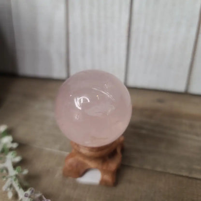 🌟💗 Star Rose Quartz Sphere (1.5’’) – Radiant Love and Celestial Heart Healing! 💗🌟 - Very High Quality - Spheres