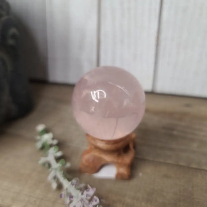🌟💗 Star Rose Quartz Sphere (1.5’’) – Radiant Love and Celestial Heart Healing! 💗🌟 - GORGEOUS ROSE STAR - Spheres