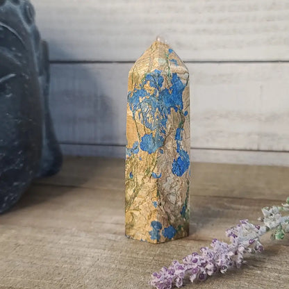 Starlight Blues - Golden Jasper with Azurite - 52 - Towers