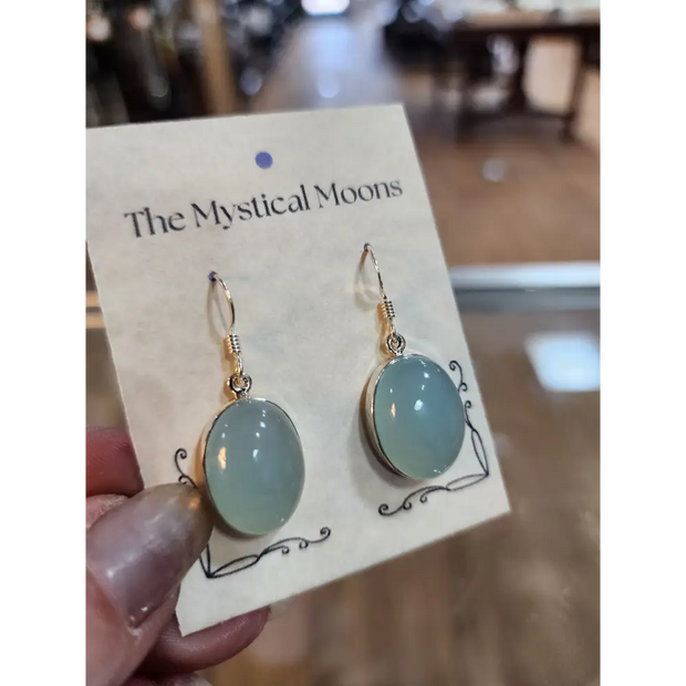 ✨ Sterling Silver Blue Chalcedony Earrings ✨ - Jewelry