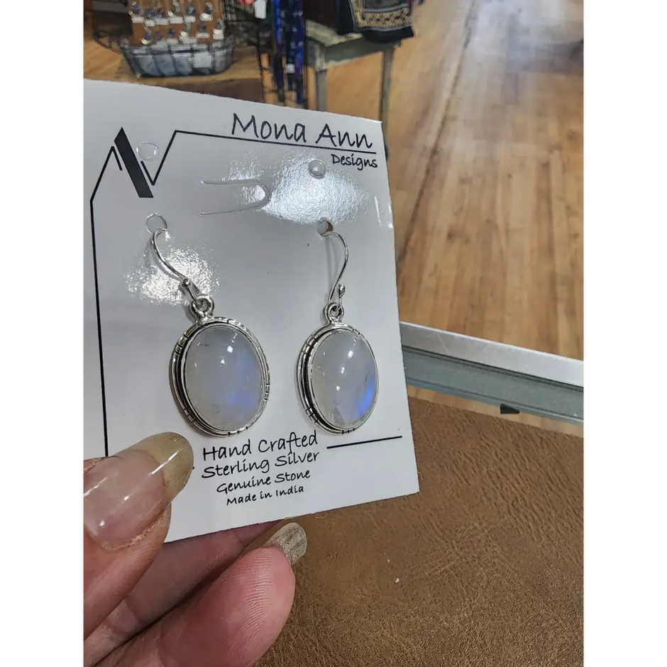 🌙✨ Sterling Silver Rainbow Moonstone Earrings – Lunar Light & Intuitive Beauty! 💎 - Jewelry