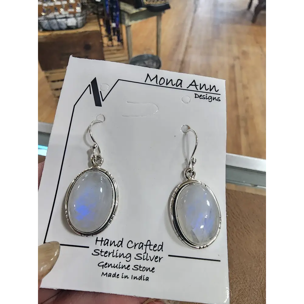 🌙✨ Sterling Silver Rainbow Moonstone Earrings – Lunar Light & Intuitive Beauty! 💎 - Jewelry