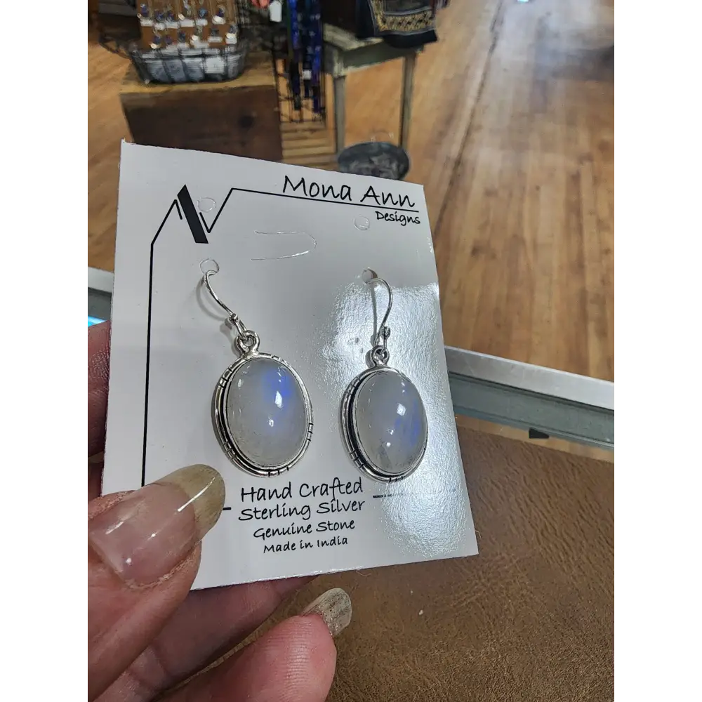 🌙✨ Sterling Silver Rainbow Moonstone Earrings – Lunar Light & Intuitive Beauty! 💎 - Jewelry