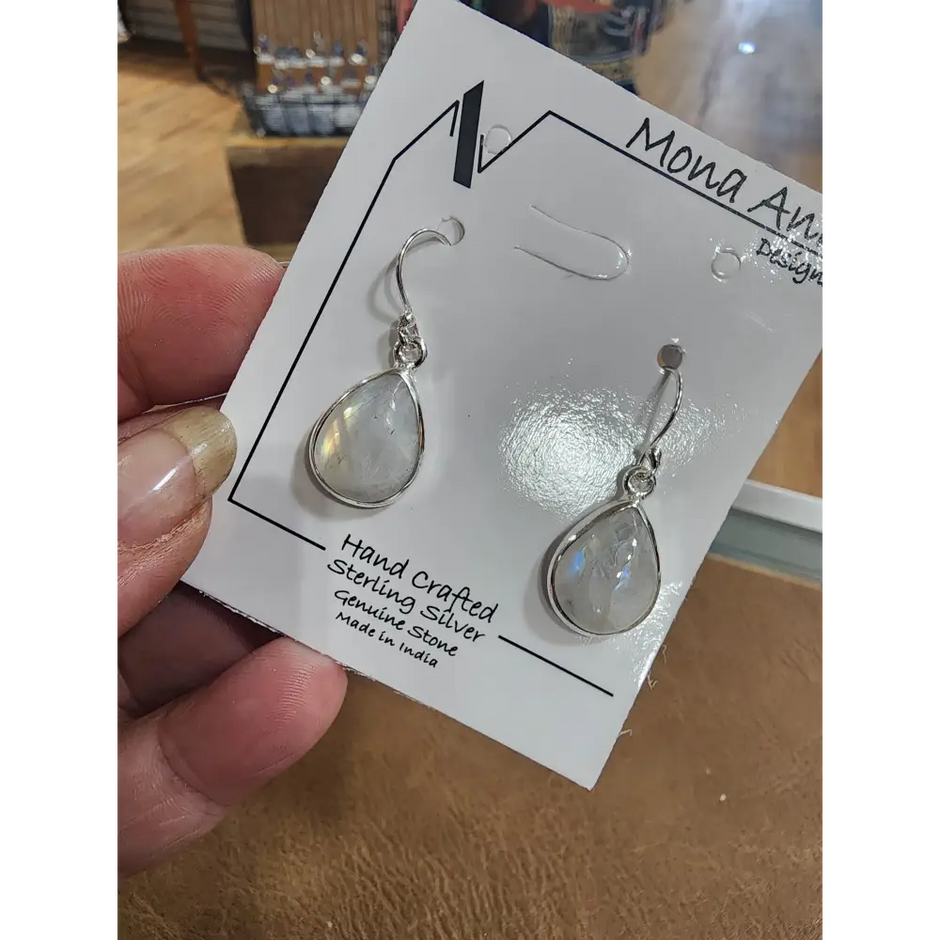 🌙✨ Sterling Silver Rainbow Moonstone Teardrop Earrings – Divine Feminine & Lunar Magic! 💎 - Jewelry