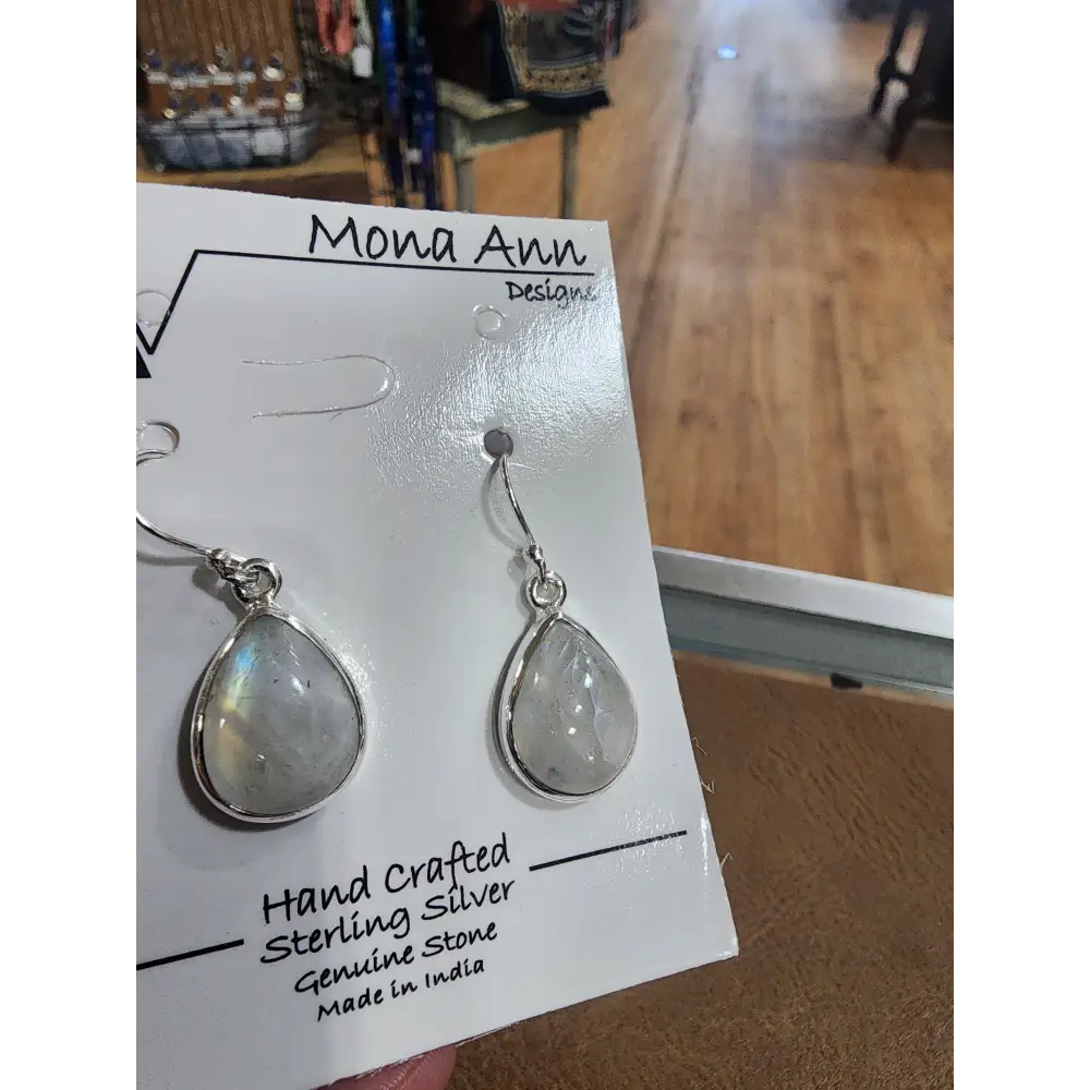 🌙✨ Sterling Silver Rainbow Moonstone Teardrop Earrings – Divine Feminine & Lunar Magic! 💎 - Jewelry
