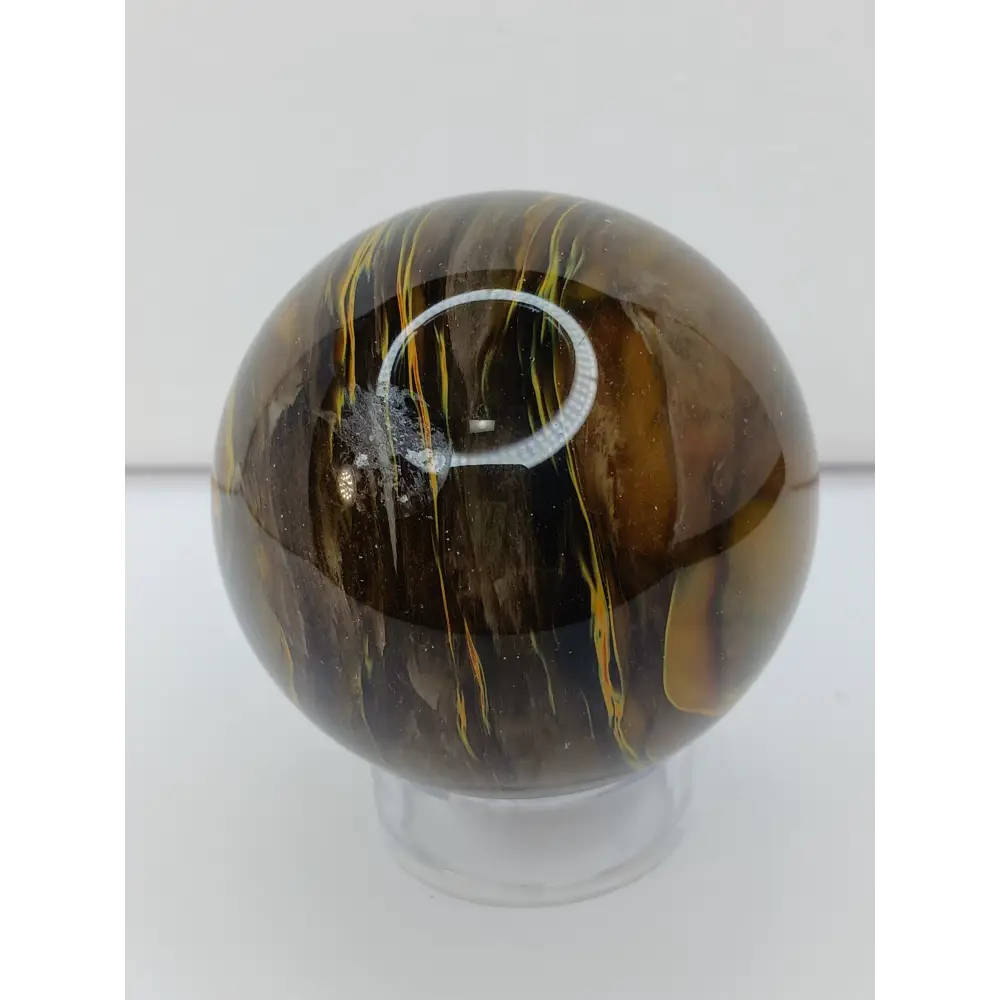 🐅 Tiger Skin Smelting Quartz Sphere 2" – Reiki Healing Crystal | The Mystical Moons