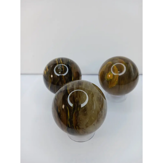 🐅 Tiger Skin Smelting Quartz Sphere 2" – Reiki Healing Crystal | The Mystical Moons