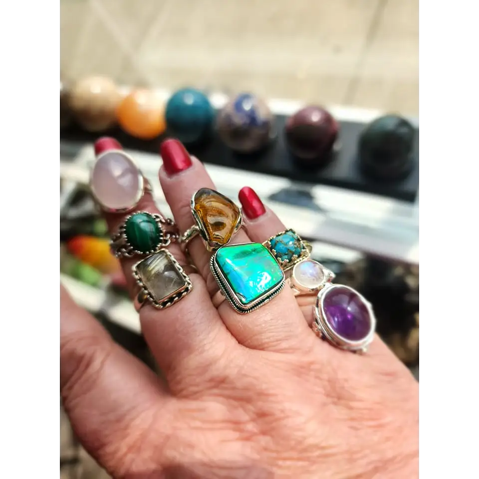 💍✨ Unique Sterling Silver Genuine Stone Rings – One-of-a-Kind Magic Crystal Energy and Timeless Style! 🌈 Page 1