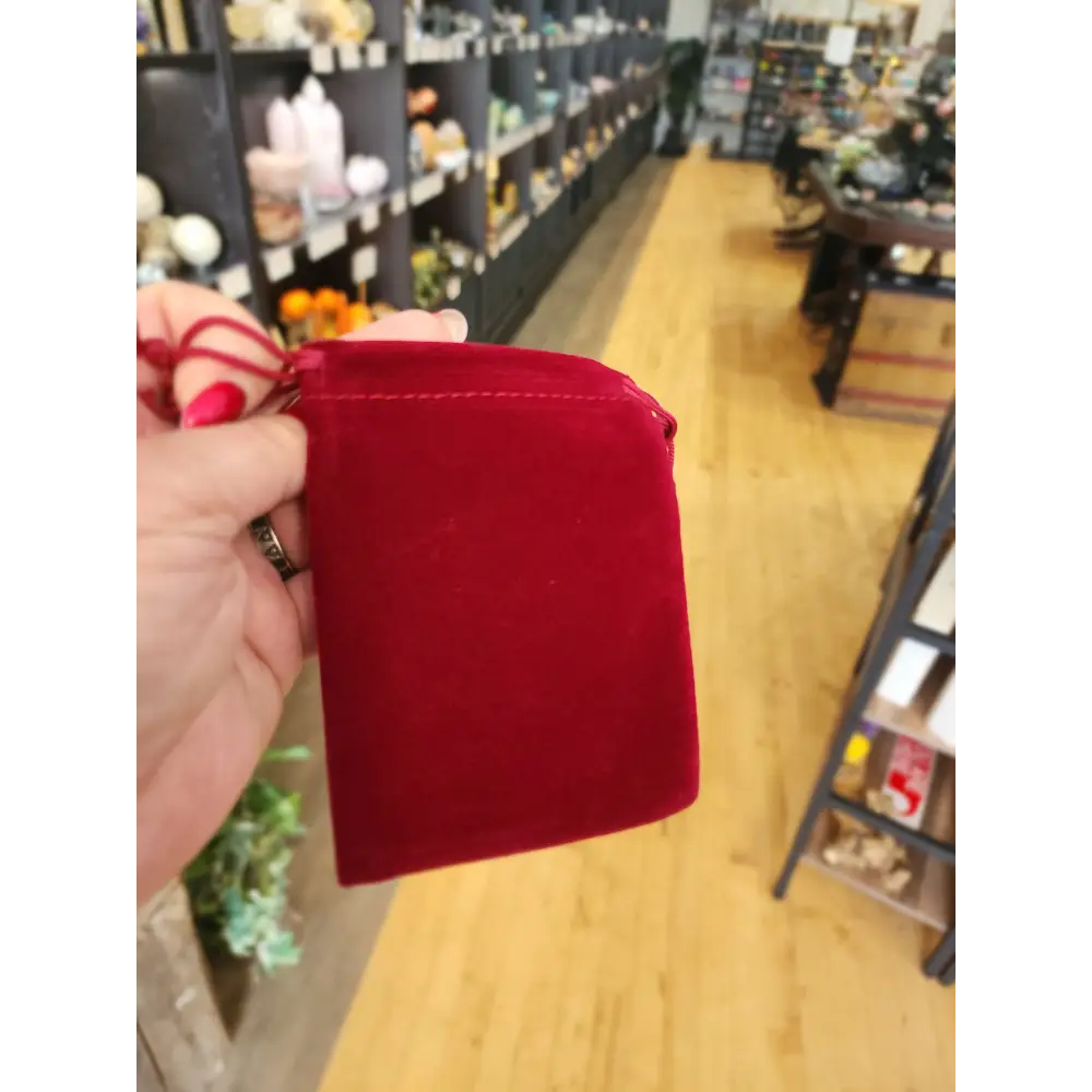 Velveteen Crystal Bags – Multiple Sizes & Colors! ✨ - BURGANDY - 3 3/4’’ x 3 5/8’’ - Bags Pouches & Totes