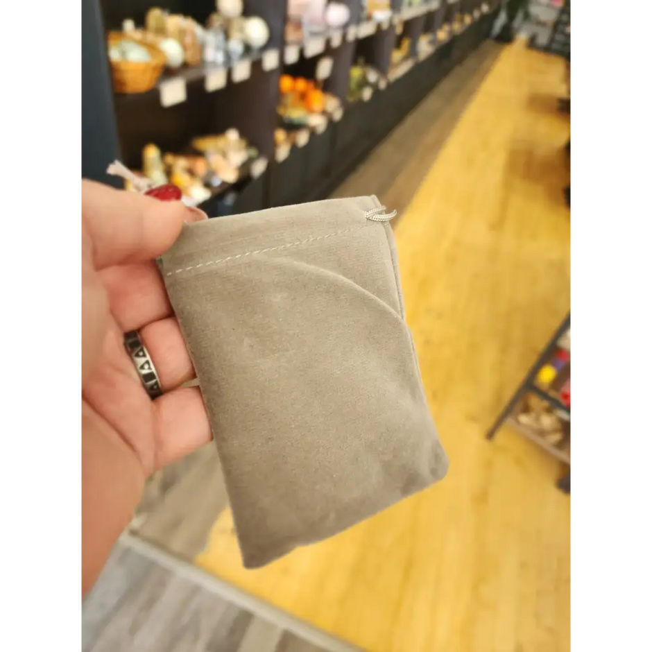 Velveteen Crystal Bags – Multiple Sizes & Colors! ✨ - LIGHT GRAY - 3 3/4’’ x 3 5/8’’ - Bags Pouches & Totes