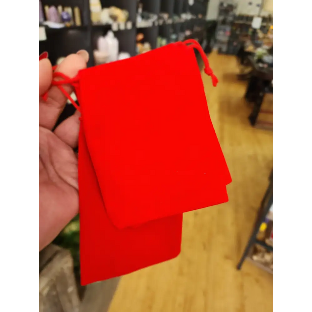 Velveteen Crystal Bags – Multiple Sizes & Colors! ✨ - RED - 3 3/4’’ x 3 5/8’’ - Bags Pouches & Totes