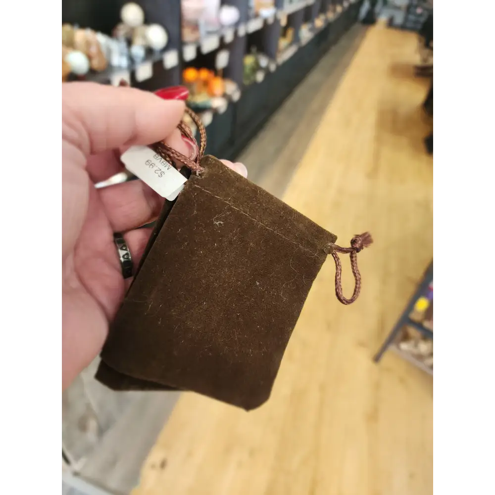Velveteen Crystal Bags – Multiple Sizes & Colors! ✨ - SMALL BROWN - 3’’ x 3.5’’ - Bags Pouches & Totes