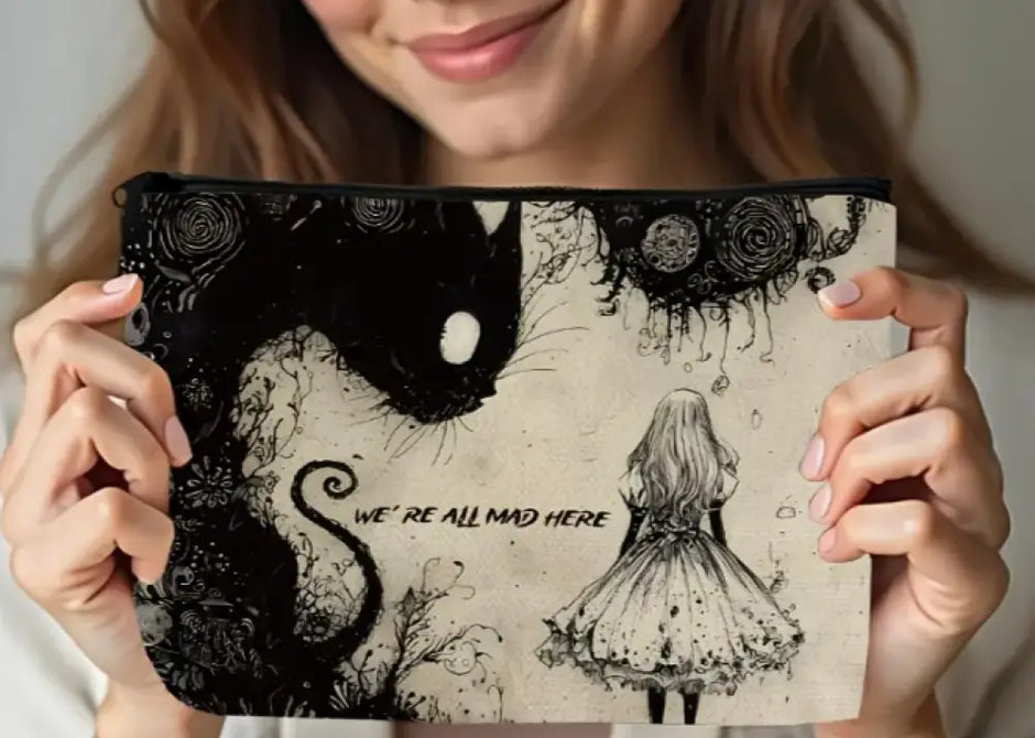 😺🎩’We’re All Mad Here’ Bag (8.66 x 6.3 in) – Wonderland Whimsy Quirky Style and Everyday Magic! ✨ - Bags Pouches & Totes