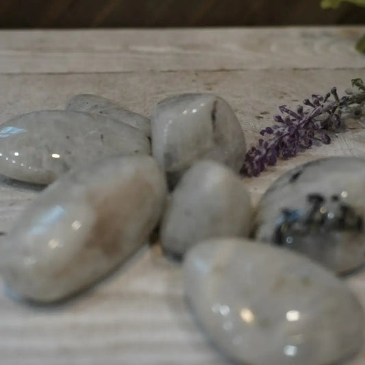 White Rainbow Moonstone Tumble - Tumbles