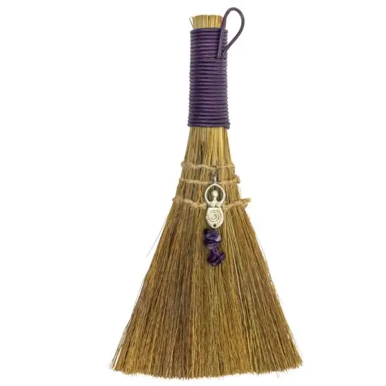 Wicca Broom Besom - Purple with Goddess - Wands & Accessories