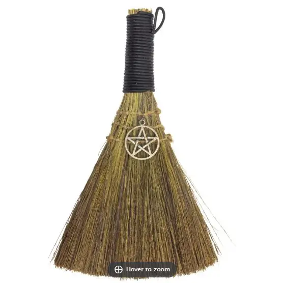 Wicca Broom Besom - Black with Pentacle - Wands & Accessories