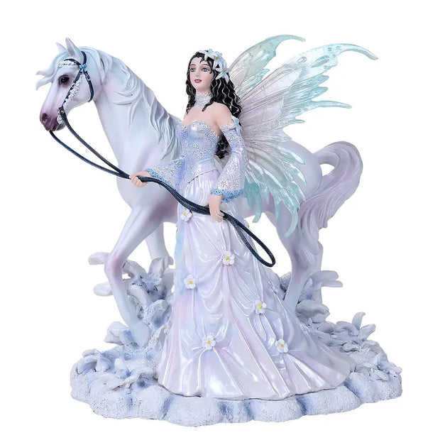 Winter Wings Fairy Statue with Horse - Statues