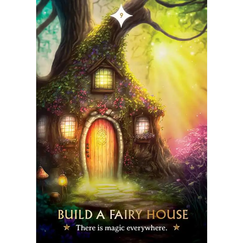 Wishcraft Oracle deck by Stacey Demarco, featuring whimsical illustrated cards and a 48-page guidebook, displayed on a white background.