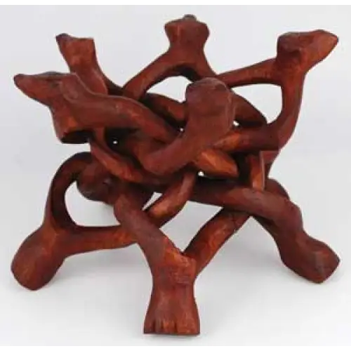 Wood Cobra Crystal Ball Stand 6’’ - Incense & Burners