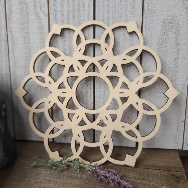 Wood Crystal Grids - Flower of life 8’’ - Grid Working