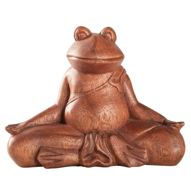 Wooden Meditation Frog - Home Decor