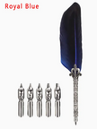 Writing Quill in Gorgeous Colors - Feather 5 NIbs Pen - Royal Blue - Supplies & Paper