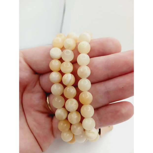 🌞✨ Yellow Calcite 8 mm Bracelet – Joy Confidence and Solar Plexus Energy! 💛 - OMC BRACELETS