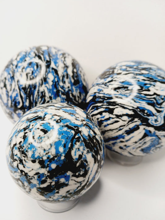 🌊💙 Zebra Blue Jasper Spheres – Tranquility Balance and Gorgeous Blue Energy! ✨