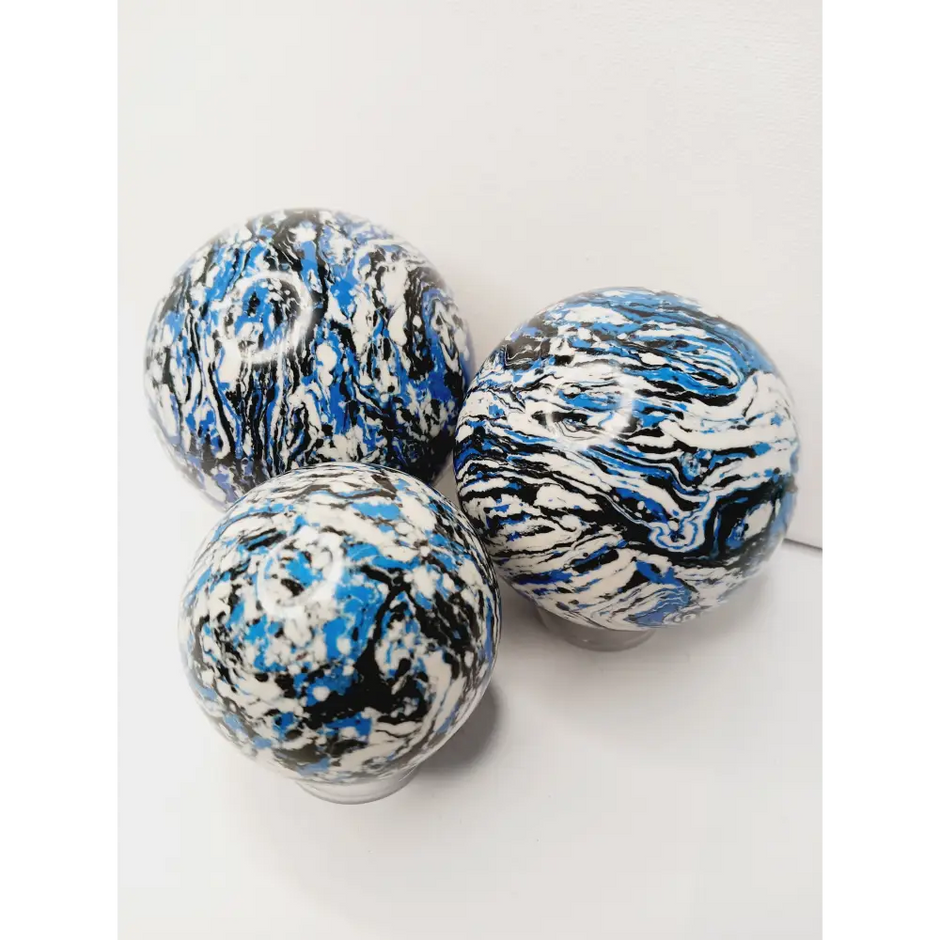 🌊💙 Zebra Blue Jasper Spheres – Tranquility Balance and Gorgeous Blue Energy! ✨