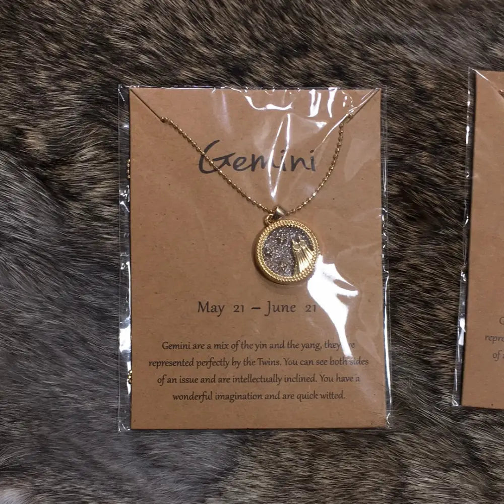 Zodiac Necklaces #1 - Gemini - Clear - Jewelry