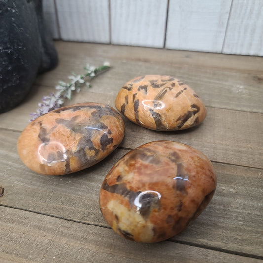Peach Moonstone with Smokey Quartz Inclusions